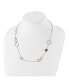 Фото #3 товара Chisel rose IP-plated Multicolor Crystal 21.5 inch Cable Chain Necklace