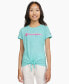 ფოტო #1 პროდუქტის Big Girls Tie-Front Logo T-Shirt