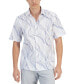 Фото #1 товара Рубашка мужская с принтом волны Alfani Regular-Fit, созданная для Macy's