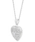 ფოტო #3 პროდუქტის Cubic Zirconia Heart Locket Pendant Necklace in Sterling Silver