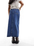 Фото #5 товара Dr Denim Myra regular fit midi column kick skirt stream mid retro wash