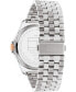 Men's Three Hand Silver-Tone Stainless Steel Watch 42mm