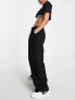 Фото #4 товара ASOS DESIGN Petite oversized cargo trousers in washed black