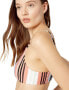 Volcom 256223 Women's Stripe Tease Vneck Bikini Top Swimwear Size Large