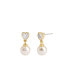 Фото #1 товара Faux Stone Heart Imitation Pearl Drop Earrings