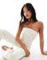 ASOS DESIGN Petite strapless denim jumpsuit in off white 44 - фото #4