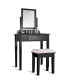 Фото #5 товара Makeup Desk Vanity Dressing Table Square Stool 1 Large Black