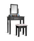 Makeup Desk Vanity Dressing Table Square Stool 1 Large Black