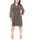 ფოტო #1 პროდუქტის Plus Size Floral-Print Chiffon Pintuck Shirtdress