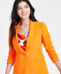 Фото #3 товара Women's Ruched 3/4-Sleeve One-Button Blazer, Created for Macy's