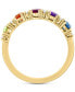 ფოტო #3 პროდუქტის EFFY® Multi-Gemstone (1 ct. t.w.) & Diamond (1/6 ct. t.w.) Five Stone Ring in 14k Gold