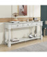 Фото #9 товара 63" Long Espresso Console Table with Drawers & Shelf