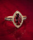 ფოტო #5 პროდუქტის Pomegranate Garnet (2 ct. t.w.) & Diamond (1/2 ct. t.w.) Halo Ring in 14k Rose Gold