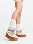 Фото #3 товара South Beach padded borg snow boots in cream and tan