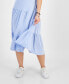 ფოტო #4 პროდუქტის Women's Short-Sleeve Tiered Logo Midi Dress
