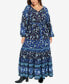 Фото #1 товара Plus Size Willow Border Maxi Dress