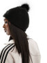 adidas Originals fur pom pom beanie in black