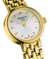 ფოტო #2 პროდუქტის Women's Swiss T-Lady Lovely Gold-Tone PVD Stainless Steel Bracelet Watch 19.5mm