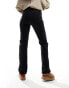 Pieces Karen high waisted straight leg jeans in black