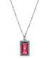 Silver-Tone Crystal Pendant Necklace