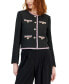 ფოტო #1 პროდუქტის Women's Tweed Metallic-Trim Cropped Jacket