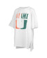 Women's White Distressed Miami Hurricanes Lickety-Split Oversized T-shirt