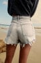 TRF HIGH-WAIST DENIM RIPPED SHORTS