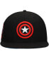 Фото #4 товара Men's Black Captain America Marvel 60th Anniversary Snapback Hat