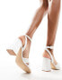 Фото #8 товара Be Mine Bridal Snuggle plisse block heeled sandals in ivory