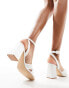 Be Mine Bridal Snuggle plisse block heeled sandals in ivory