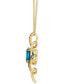 Deep Sea Blue Topaz (3 ct. t.w.) & Diamond (1/3 ct. t.w.) Swirl Pendant Necklace in 14k Gold, 18" + 2" extender