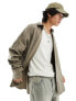 COLLUSION oversized shirt with raw detail in khaki