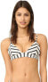 Фото #1 товара Tori Praver 262848 Women's Stripe Daniela Pull On Bralette Bikini Top Size M