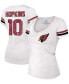 ფოტო #1 პროდუქტის Women's Deandre Hopkins White Arizona Cardinals Name Number V-Neck T-shirt