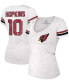 Women's Deandre Hopkins White Arizona Cardinals Name Number V-Neck T-shirt Белый, S - фото #1