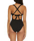 Фото #2 товара Women's Modern Edge Cutout Ribbed One-Piece Swimsuit