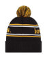 Фото #2 товара Men's Black Iowa Hawkeyes Marquee Cuffed Knit Hat with Pom