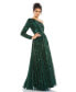 ფოტო #1 პროდუქტის Women's Sequined One Shoulder A Line Gown