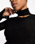 Фото #4 товара Moon River textured cut out turtle neck top in black