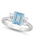 ფოტო #1 პროდუქტის Women's Sky Blue Topaz (2 ct.t.w.) and White Topaz (3/4 ct.t.w.) 3-Stone Ring in Sterling Silver