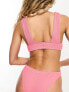 Billabong Summer high plunge bikini top in pink