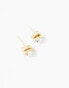 Seol + Gold 18ct gold vermeil pearl and cubic zirconia cluster stud earrings