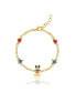 ფოტო #1 პროდუქტის Womens Mickey Mouse Bracelet with Station Pendants 6.5" + 1" - Gold Plated Mickey Bracelet Officially Licensed