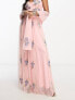 Фото #2 товара Maya floral embellished maxi skirt in pale pink co-ord
