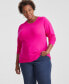 Фото #1 товара Plus Size 100% Cashmere Crewneck Sweater, Created for Macy's