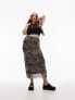 Фото #1 товара Topshop Curve mesh grunge lace top zebra print midi skirt in pink and black