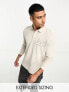 Фото #1 товара Armani Exchange chest logo long sleeve polo shirt in light beige