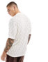 Hollister short sleeve pattern knit buttonthrough shirt in white/grey