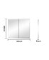 30 X 26 Inch Double Door Mirror Medicine Cabinet Surface Mount Or Recessed Aluminum