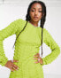 COLLUSION 3D textured knitted bodycon dress in green